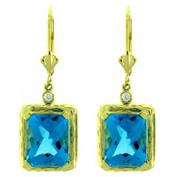 Prima Blue Topaz & Diamond Earrings