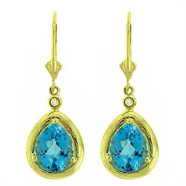 Prima Blue Topaz & Diamond Earrings Prima Blue Topaz & Diamond Earrings