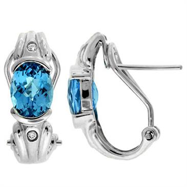 Prima Blue Topaz & Diamond Earrings Prima Blue Topaz & Diamond Earrings