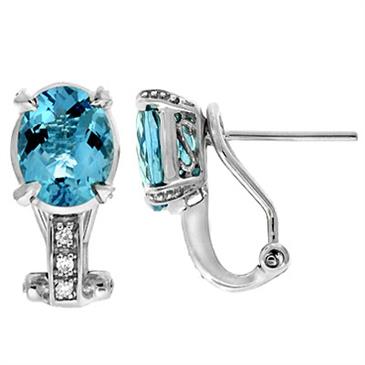Prima Blue Topaz & Diamond Earrings Prima Blue Topaz & Diamond Earrings