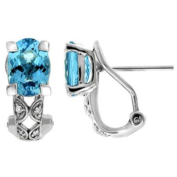 Prima Blue Topaz & Diamond Earrings Prima Blue Topaz & Diamond Earrings
