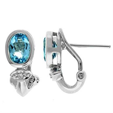 Prima Blue Topaz & Diamond Earrings Prima Blue Topaz & Diamond Earrings