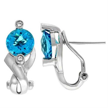 Prima Blue Topaz & Diamond Earrings Prima Blue Topaz & Diamond Earrings