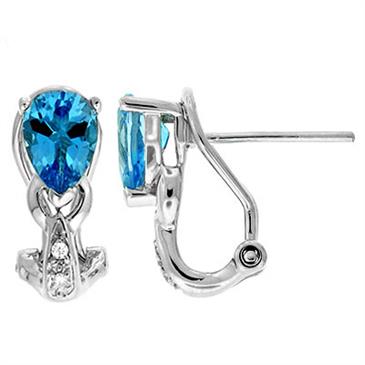 Prima Blue Topaz & Diamond Earrings Prima Blue Topaz & Diamond Earrings