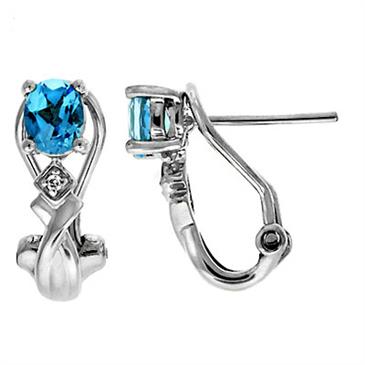 Prima Blue Topaz & Diamond Earrings Prima Blue Topaz & Diamond Earrings