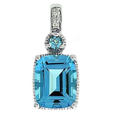 Prima Blue Topaz & Diamond Pendant Prima Blue Topaz & Diamond Pendant