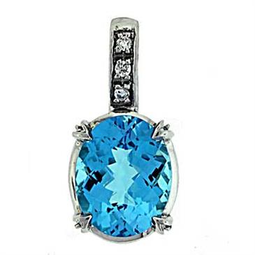Prima Blue Topaz & Diamond Pendant Prima Blue Topaz & Diamond Pendant