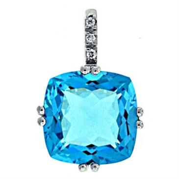 Prima Blue Topaz & Diamond Pendant Prima Blue Topaz & Diamond Pendant