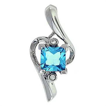 Prima Blue Topaz & Diamond Pendant Prima Blue Topaz & Diamond Pendant