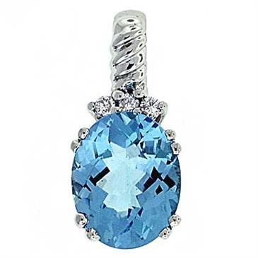 Prima Blue Topaz & Diamond Pendant Prima Blue Topaz & Diamond Pendant