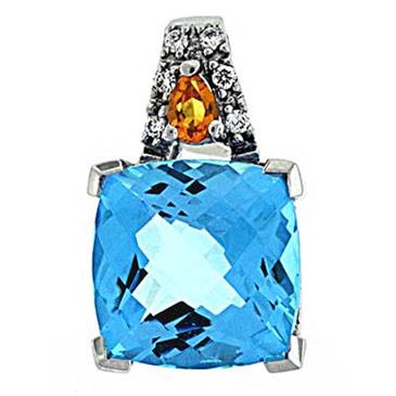 Prima Blue Topaz & Diamond Pendant Prima Blue Topaz & Diamond Pendant