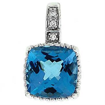 Prima Blue Topaz & Diamond Pendant Prima Blue Topaz & Diamond Pendant
