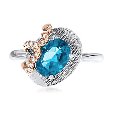 Prima Blue Topaz & Diamond Ring Prima Blue Topaz & Diamond Ring