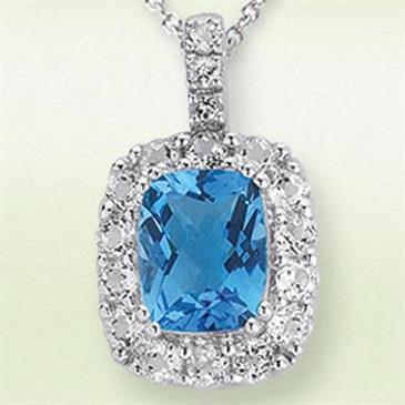Prima Blue Topaz & White Topaz Pendant Prima Blue Topaz & White Topaz Pendant