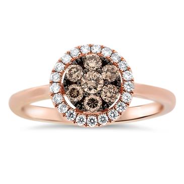 Prima Brown & White Diamond Cluster Ring Prima Brown & White Diamond Cluster Ring