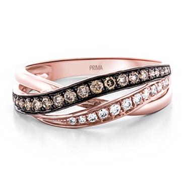 Prima Brown & White Diamond Band