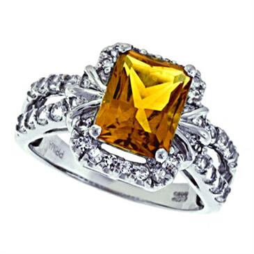 Prima Citrine And White Topaz Ring Prima Citrine And White Topaz Ring