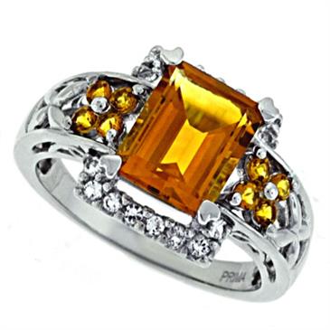 Prima Citrine And White Topaz Ring Prima Citrine And White Topaz Ring