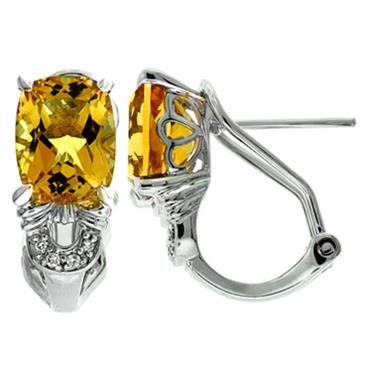 Prima Citrine & Diamond Earrings Prima Citrine & Diamond Earrings