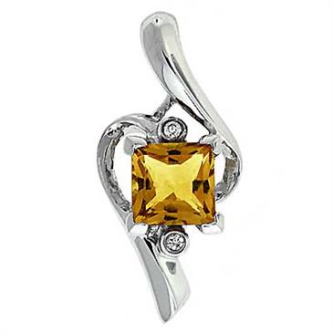 Prima Citrine & Diamond Pendant Prima Citrine & Diamond Pendant