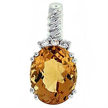 Prima Citrine & Diamond Pendant Prima Citrine & Diamond Pendant
