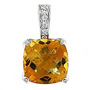 Prima Citrine & Diamond Pendant Prima Citrine & Diamond Pendant