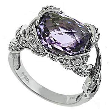 Prima Diamnd And Pink Amethyst Ring Prima Diamnd And Pink Amethyst Ring