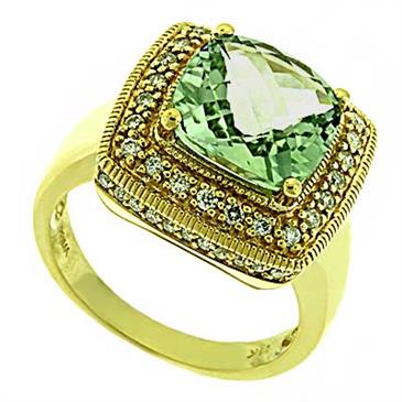 Prima Diamond & Green Amethyst Ring Prima Diamond & Green Amethyst Ring