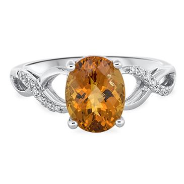 Prima Diamond & 9X7 Oval Citrine Ring Prima Diamond & 9X7 Oval Citrine Ring