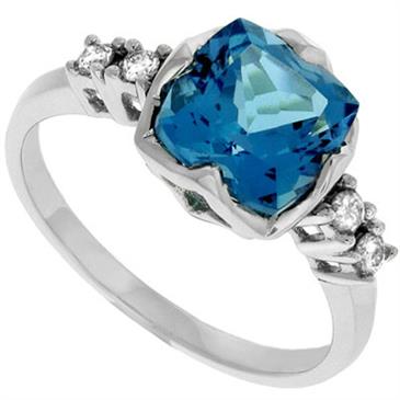 Prima Diamond And Blue Topaz Ring Prima Diamond And Blue Topaz Ring