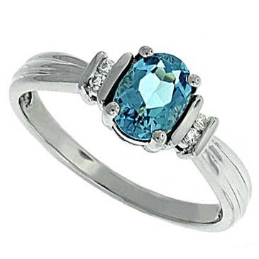 Prima Diamond And Blue Topaz Ring Prima Diamond And Blue Topaz Ring