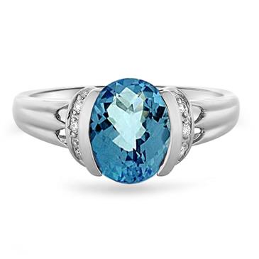 Prima Diamond And Blue Topaz Ring Prima Diamond And Blue Topaz Ring