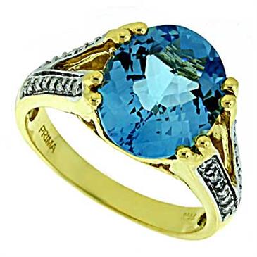 Prima Diamond And Blue Topaz Ring Prima Diamond And Blue Topaz Ring