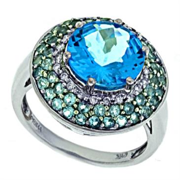 Prima Diamond And Blue Topaz Ring Prima Diamond And Blue Topaz Ring
