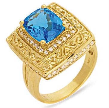 Prima Diamond And Blue Topaz Ring Prima Diamond And Blue Topaz Ring