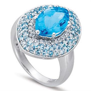 Prima Diamond And Blue Topaz Ring Prima Diamond And Blue Topaz Ring