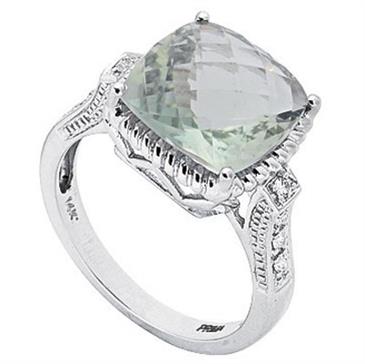 Prima Diamond And Green Amethyst Ring Prima Diamond And Green Amethyst Ring