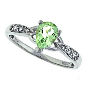 Prima Diamond And Green Amethyst Ring Prima Diamond And Green Amethyst Ring