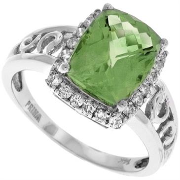 Prima Diamond And Green Amethyst Ring Prima Diamond And Green Amethyst Ring