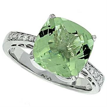 Prima Diamond And Green Amethyst Ring Prima Diamond And Green Amethyst Ring