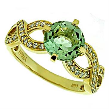 Prima Diamond And Green Amethyst Ring Prima Diamond And Green Amethyst Ring