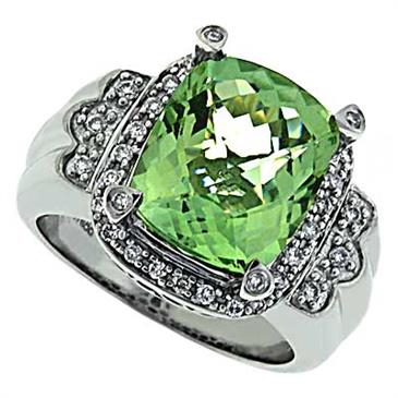 Prima Diamond And Green Amethyst Ring Prima Diamond And Green Amethyst Ring