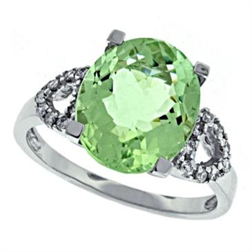 Prima Diamond And Green Amethyst Ring Prima Diamond And Green Amethyst Ring