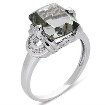 Prima Diamond And Green Amethyst Ring Prima Diamond And Green Amethyst Ring