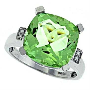 Prima Diamond And Green Amethyst Ring Prima Diamond And Green Amethyst Ring