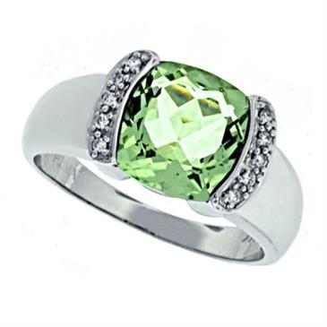 Prima Diamond And Green Amethyst Ring Prima Diamond And Green Amethyst Ring
