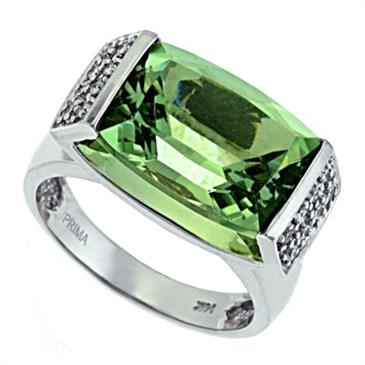 Prima Diamond And Green Amethyst Ring Prima Diamond And Green Amethyst Ring