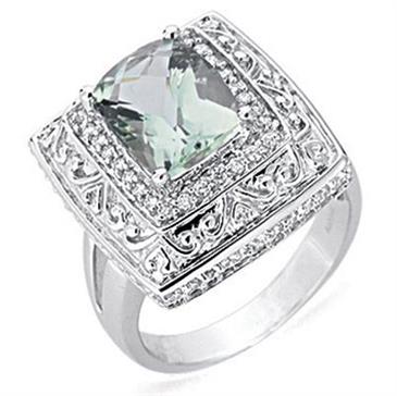 Prima Diamond And Green Amethyst Ring Prima Diamond And Green Amethyst Ring