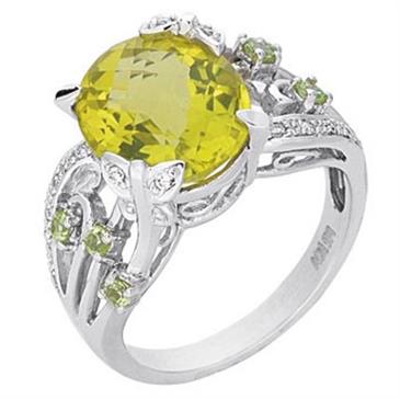 Prima Diamond And Lemon Quartz Ring Prima Diamond And Lemon Quartz Ring