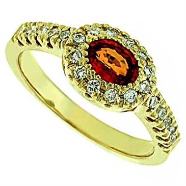 Prima Diamond And Orange Sapphire Ring Prima Diamond And Orange Sapphire Ring
